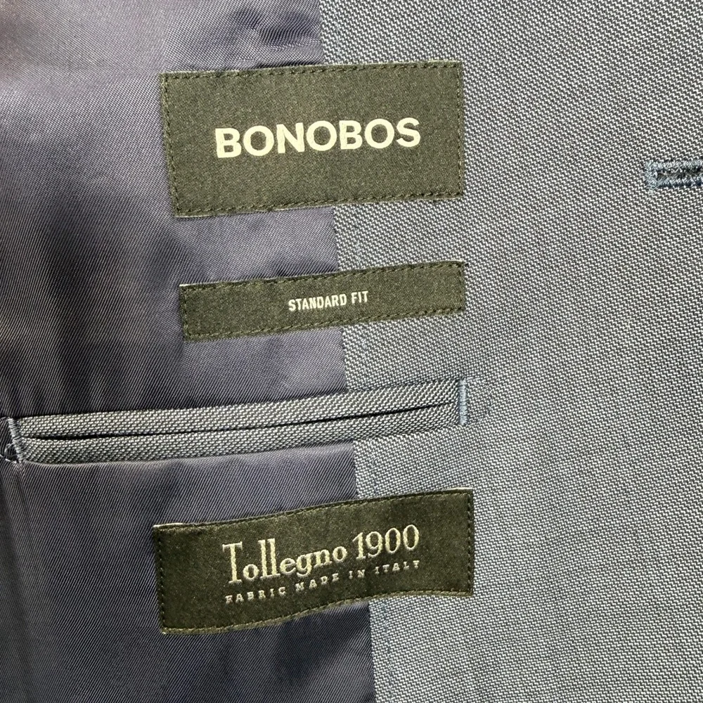 Bonobos Standard Fit Blazer Mens 52R Blue Tollegno 1900 Italian Wool Sport Coat